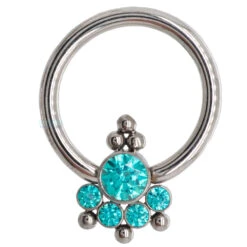 6HC-6 'Haute Couture' Faceted Gem Captive Bead Ring (CBR) -Starfire – Body Jewelry 40512 Leroi 6HC 6 Haute Couture Faceted Gem Captive Bead Ring CBR 16 ga. 3.8 Single MG Mint 1