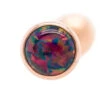 Opal Cabochon In Cup Setting Tongue Barbell In Gold With Ball Bottom - 14 Ga. -Starfire – Body Jewelry 40515 BodyVision BVLAOpalCabochoninCupSettingTongueBarbellinGoldwithballbottom 14gaSingleRoseGoldBlackMultiOpal5.81