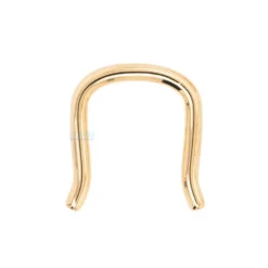 Gold Septum Retainer -Starfire – Body Jewelry 40517 BodyVision BVLAGoldSeptumRetainerSingleYellowGold2