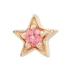 Concentric Star Threaded End In Gold With Padparadscha Sapphire -Starfire – Body Jewelry 40518 BodyVision BVLAConcentricStarThreadedEndinGoldwithPadparadschaSapphireSingleYellowGold1