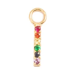 Rail Charm In Gold With Gemstones -Starfire – Body Jewelry 40520 Tawapa Rail Charm in Gold with Gemstones Rainbow YG VENDOR PHOTO 180864b3 4164 450f 814c 35b4d799342e