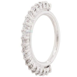 "Telesto" Seam Ring In Gold With White CZ's -Starfire – Body Jewelry 40532 BodyVisionBVLATelestoSeamRinginGoldwithCZsSingle5.16WhiteGold2