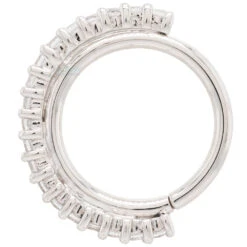 "Telesto" Seam Ring In Gold With White CZ's -Starfire – Body Jewelry 40532 BodyVisionBVLATelestoSeamRinginGoldwithCZsSingle5.16WhiteGold3