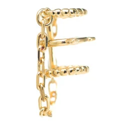 "Chained Love" EAR CUFF (non Piercing) -Starfire – Body Jewelry 40542 TawapaChainedLoveEarCuffSingleYellowGold1