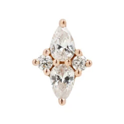 Threadless: "Ethereal" End In Gold With CZ's -Starfire – Body Jewelry 40568 BuddhaJewelryOrganicsthreadlessEtherealEndinRoseGoldSingleVENDORPHOTO