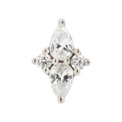 Threadless: "Ethereal" End In Gold With CZ's -Starfire – Body Jewelry 40568 BuddhaJewelryOrganicsthreadlessEtherealEndinWhiteGoldSingleVENDORPHOTO