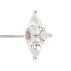 Threadless: "Ethereal" Forward Facing End In Gold With CZ's