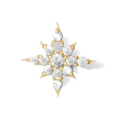 Threadless: Ultra Lustre Pin In Gold With Gemstones