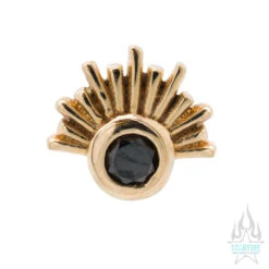 Threadless: Blaze Pin In Gold With Gemstone -Starfire – Body Jewelry 40601 Tawapa threadless Blaze Pin in Gold Single Yellow Gold Black Diamond 2