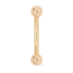 Gold Curved Barbell -Starfire – Body Jewelry 40616 BodyVisionBVLABasicGoldCurvedBarbellSingle16ga.3.81.8YellowGold1