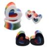 Pride Heart Glass Plugs -Starfire – Body Jewelry 40641 GorillaGlassPrideHeartGlassPlugsAstGroupVENDORPHOTO