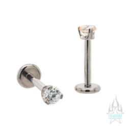 3mm Flat Bottom 3 Prong-Set Round Faceted Gem On Flatback