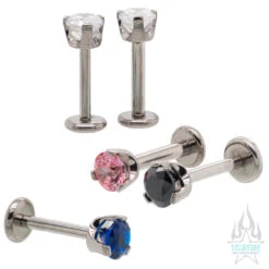 4mm Flat Bottom 3 Prong-Set Round Faceted Gem On Flatback