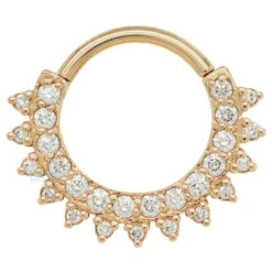 "Gem Kolo" Hinge Ring In Gold With White Diamonds