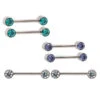 Threadless: Brilliant-Cut Gems Side-Set Nipple Barbells In Bezels - Pair -Starfire – Body Jewelry 40668 AnatometalBrilliant CutGemSide SetNippleBarbellsinBezel s pairAsstGroup1