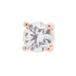 Threadless: Prong-Set Swarovski Crystal End In Gold -Starfire – Body Jewelry 40710 BuddhaJewelryOrganicsthreadlessProng SetWhiteCZEndinGoldSingle4mmRoseGold1