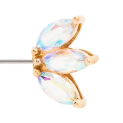 Threadless: "Moet" Forward Facing End In Gold With Mercury Mist Topaz' -Starfire – Body Jewelry 40711 BuddhaJewleryOrganicsthreadlessMoetForwardFacingEndinGoldwithMercuryMistTopazSingleYellowGold3