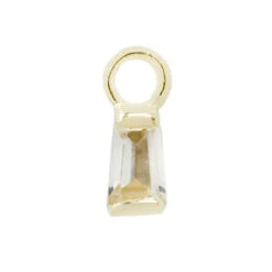 "La Madeleine" Charm In Gold With White Topaz -Starfire – Body Jewelry 40717 BuddhaJewelryOrganicsLaMadeleineCharminGoldwithWhiteTopazSingleYellowGold1VENDORPHOTO