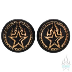 Starfire Wood Plugs -Starfire – Body Jewelry 40721 FlamingBones byBorneoJoeStarfireWoodPlugsSingleEbonyBronze2
