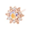 "Hannah" Nostril Screw In Gold With Mercury Mist Topaz & White CZ's -Starfire – Body Jewelry 40729 BodyVision BVLAHannah NostrilScrewinGoldwithMercuryMistTopaz WhiteCZ sSingleRoseGold1