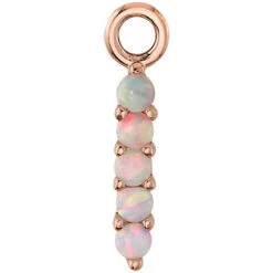 Linear Five Prong Charm In Gold With White Opals