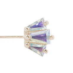 Threadless: "Gemma" Forward Facing End In Gold With Mercury Mist Topaz' -Starfire – Body Jewelry 40739 BuddhaJewelryOrganicsthreadlessGemmaForwardFacingEndinGoldwithMercuryMistTopazSingleRoseGold2VENDORPHOTO