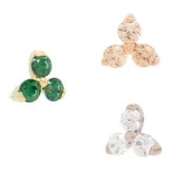 2mm "Trio" Threaded End In Yellow Gold With Brilliant-Cut Gems -Starfire – Body Jewelry 40776 Anatometal2mmTrioThreadedEndwithBrilliant CutGemsAsstGroup 30f10b7d 9f6e 494c b847 fb2f9f51bba9