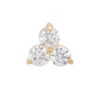 2mm "Trio" Threaded End In Yellow Gold With Brilliant-Cut Gems