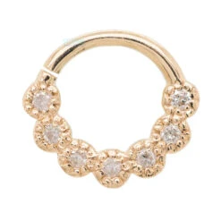 Daisy Chain Continuous Ring In Gold With Gemstones