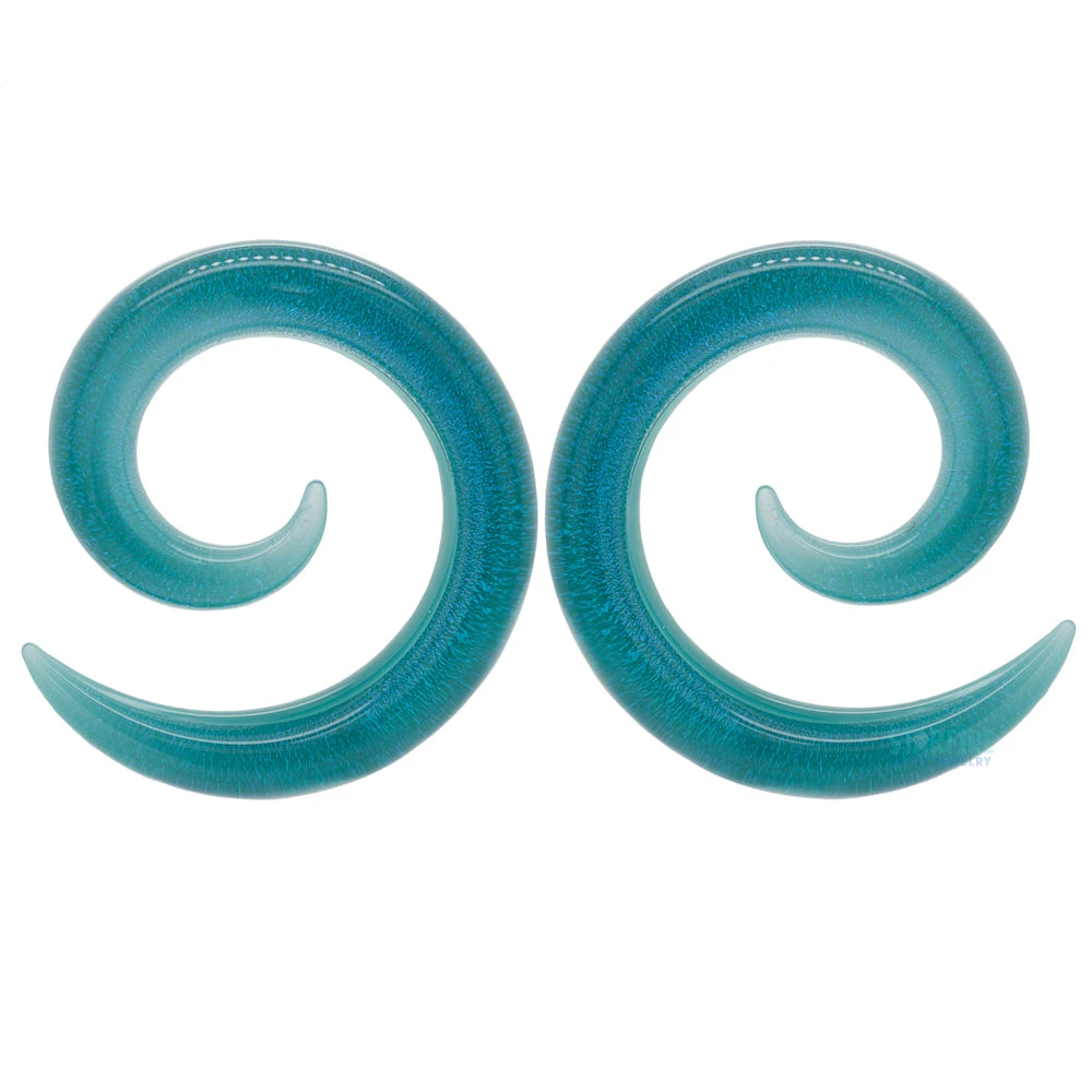 Starfire – Body Jewelry -Starfire – Body Jewelry 40788 GorillaGlassMarCollection2020DichroicGlassSpiralsSingle2ga.RE2 1