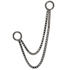 Double Box Chain Attachment In Black Rhodium - Gold