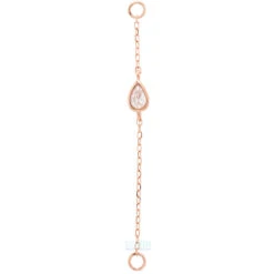 Teardrop Cable Chain Attachment In Gold With CZ -Starfire – Body Jewelry 40796 BuddhaJewelryOrganicsTeardropCableChainAttachmentinGoldwithCZ sSinglesRoseGold2