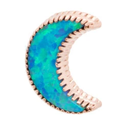 Threadless: Cabochon Moon End In Gold With Opal