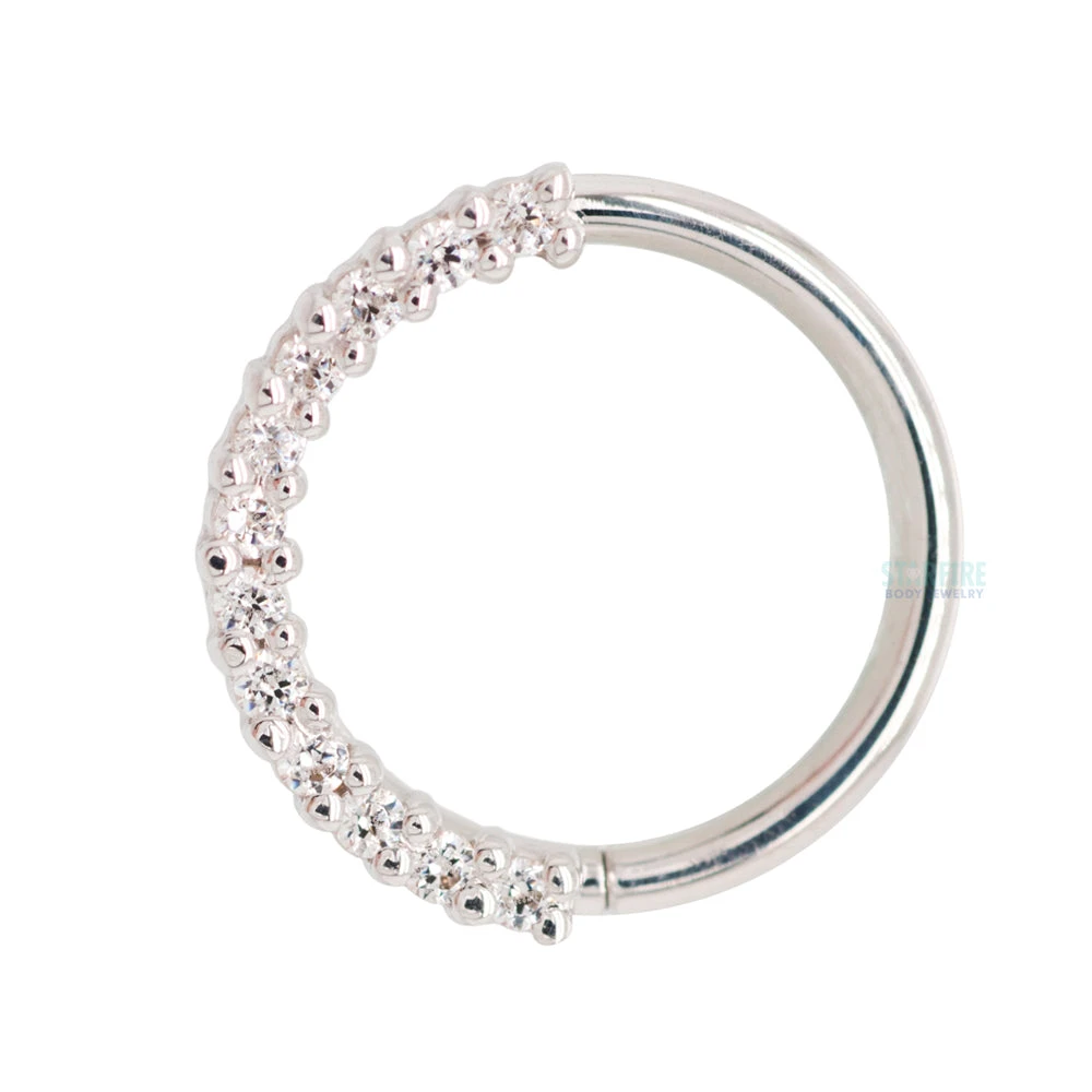 Gem "Oaktier" Seam Ring In Gold With White CZ's - Image 5