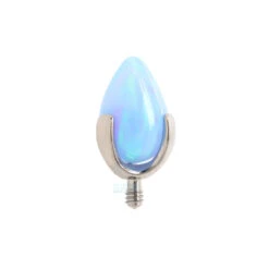 "Dragon Egg" Threaded End With Opal In Prong's -Starfire – Body Jewelry 40888 IndustrialStrengthDragonEggwithOpalinProng sSeparateThreadedEndSingle4mmSB1