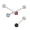 Faceted Gem Ball In Bezel Industrial Barbell -Starfire – Body Jewelry 40890 IndustrialStrengthFacetedGemBallIndustrialBarbellAsstGroup2