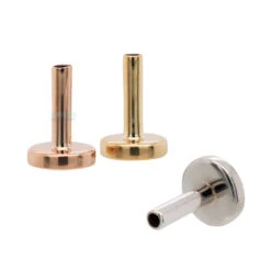 Gold Threaded Flatback / Labret Post / Straight Barbell End With Fixed Disc