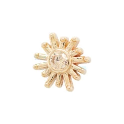 "Sunray" Threaded End In Gold With Champagne CZ