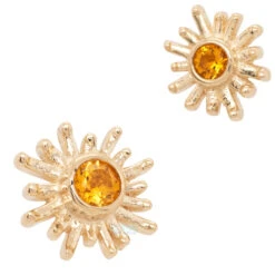 "Sunray" Threaded End In Gold With Citrine