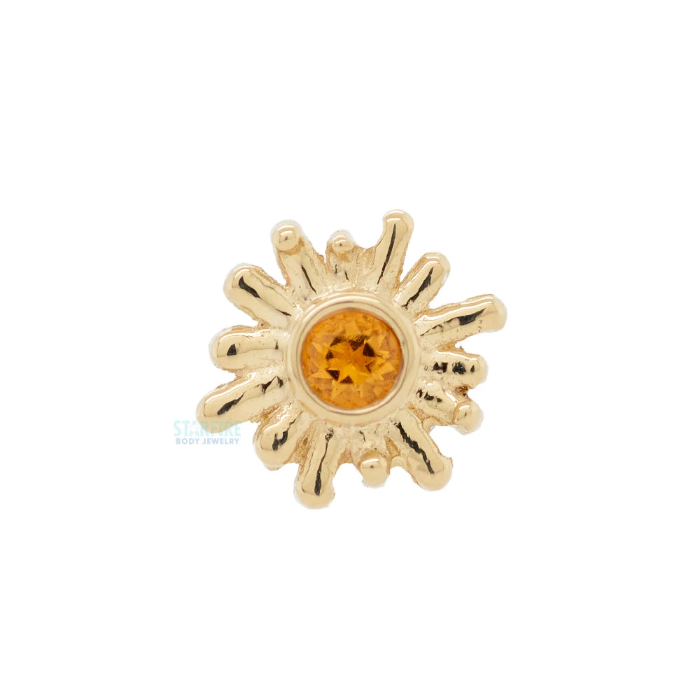 "Sunray" Threaded End In Gold With Citrine 5 "Sunray" Threaded End In Gold With Citrine - Image 3