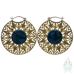 Essence Isis Hoops - Apatite -Starfire – Body Jewelry 40999 Diablo Organics Essence Isis Apatite Single Brass 2
