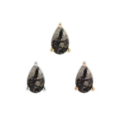 Threadless: Prong-Set Pear End In Gold With Tourmalated Quartz