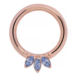 "Sedona 1" Seam Ring In Rose Gold With Marquise-Cut Brilliant Gems