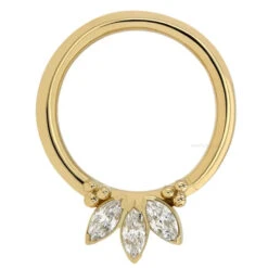 "Sedona 1" Seam Ring In Yellow Gold With Marquise-Cut Brilliant Gems