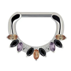 "Sedona" Hinge Ring In Gold With Marquise-Cut Brilliant Gems - Custom Color Combos