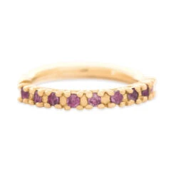 "Hera" Continuous Ring In Gold With Gemstones