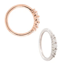 "Brigitte" Seamless Ring In Gold With CZ's