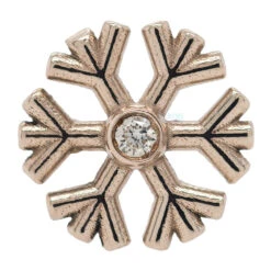 Snowflake Threaded End In Gold & Platinum With CZ