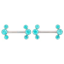 Threadless: 3 Bezel Arc With Brilliant-Cut Gems Side-Set Nipple Barbells In Bezels - Pair -Starfire – Body Jewelry 41236 Anatometalthreadless3BezelArcSide SetNippleBarbellswithBrilliant CutGemsSingleMG MintGreen2 13b79d6e a0e7 494a 9bb8 38ac4e7fa7e1