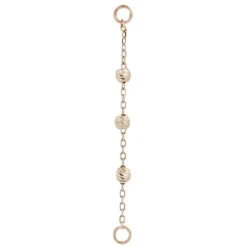 "Cressida" 3 Bead Chain Attachment In Gold -Starfire – Body Jewelry 41268 BuddhaJewelryOrganicsCressida3BeadChainAttachmentinGoldSingleRoseGold2VENDORPHOTO